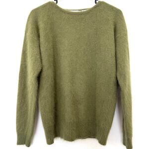 JARROD'S Vintage Angora Sweater Olive Green Quiet Luxury S Made in Hong Kong